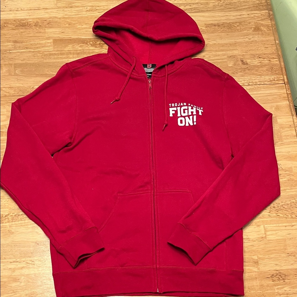 Trojan Red Zip-Up Hoodie